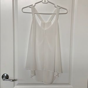 White sheet chiffon tank blouse